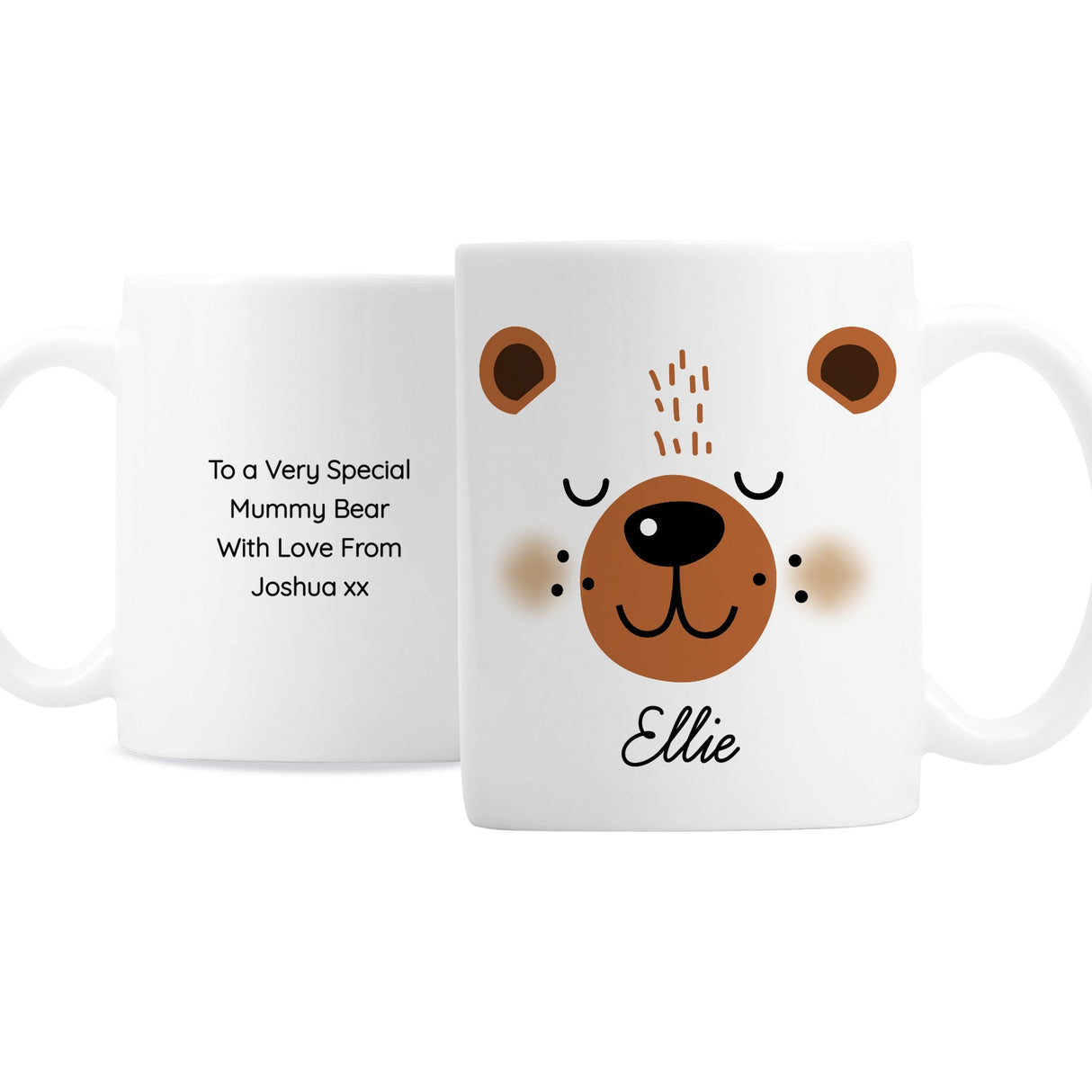 Personalised Cute Bear Face Mug: 2 - Mugs By Gift Moments