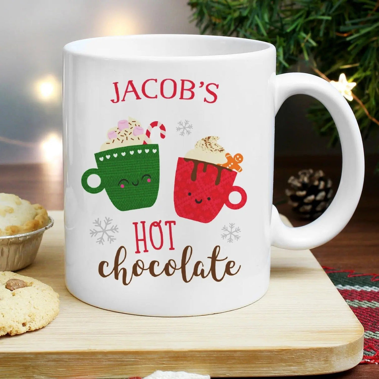 Personalised Cute Christmas Hot Chocolate Mug: 1 - Mugs By Gift Moments