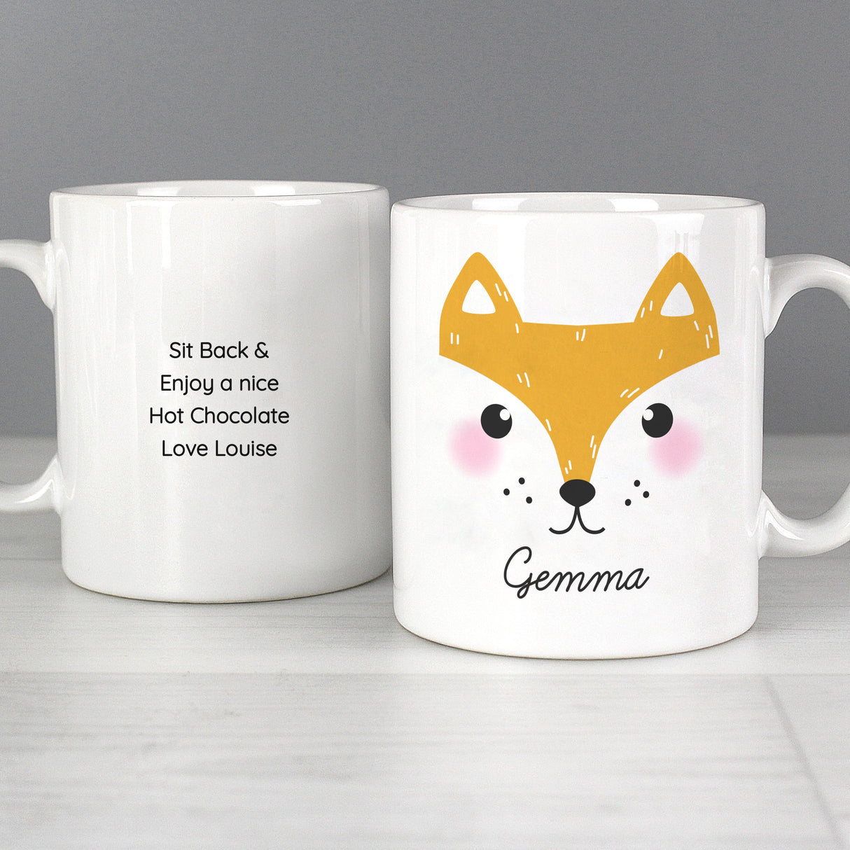 Personalised Cute Fox Face Mug: 3 - Mugs By Gift Moments