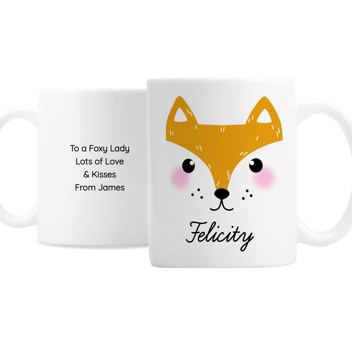 Personalised Cute Fox Face Mug: 2 - Mugs By Gift Moments
