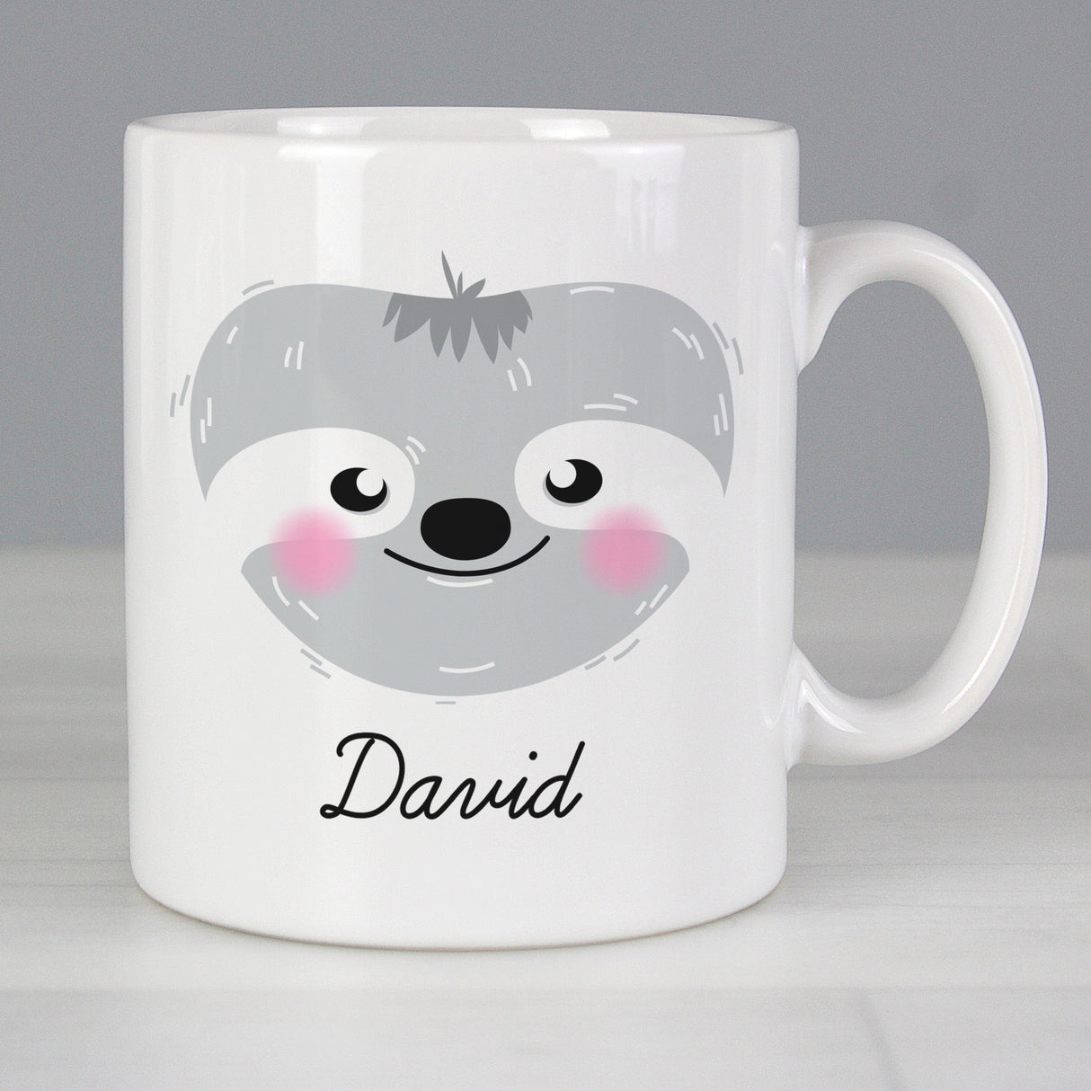 Personalised Cute Sloth Face Mug: 1 - Mugs By Gift Moments