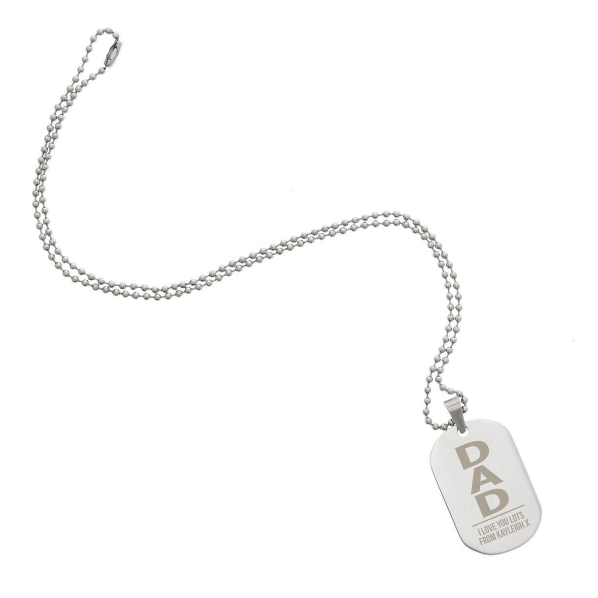 Personalised Dad Stainless Steel Dog Tag Necklace: 6 - Necklaces By Gift Moments