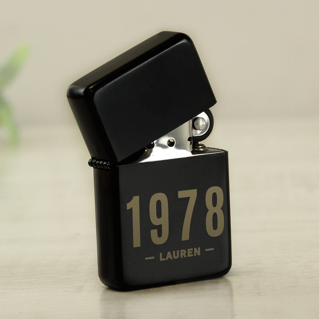 Personalised Date & Name Black Lighter: 6 - Smoking Accessories By Gift Moments