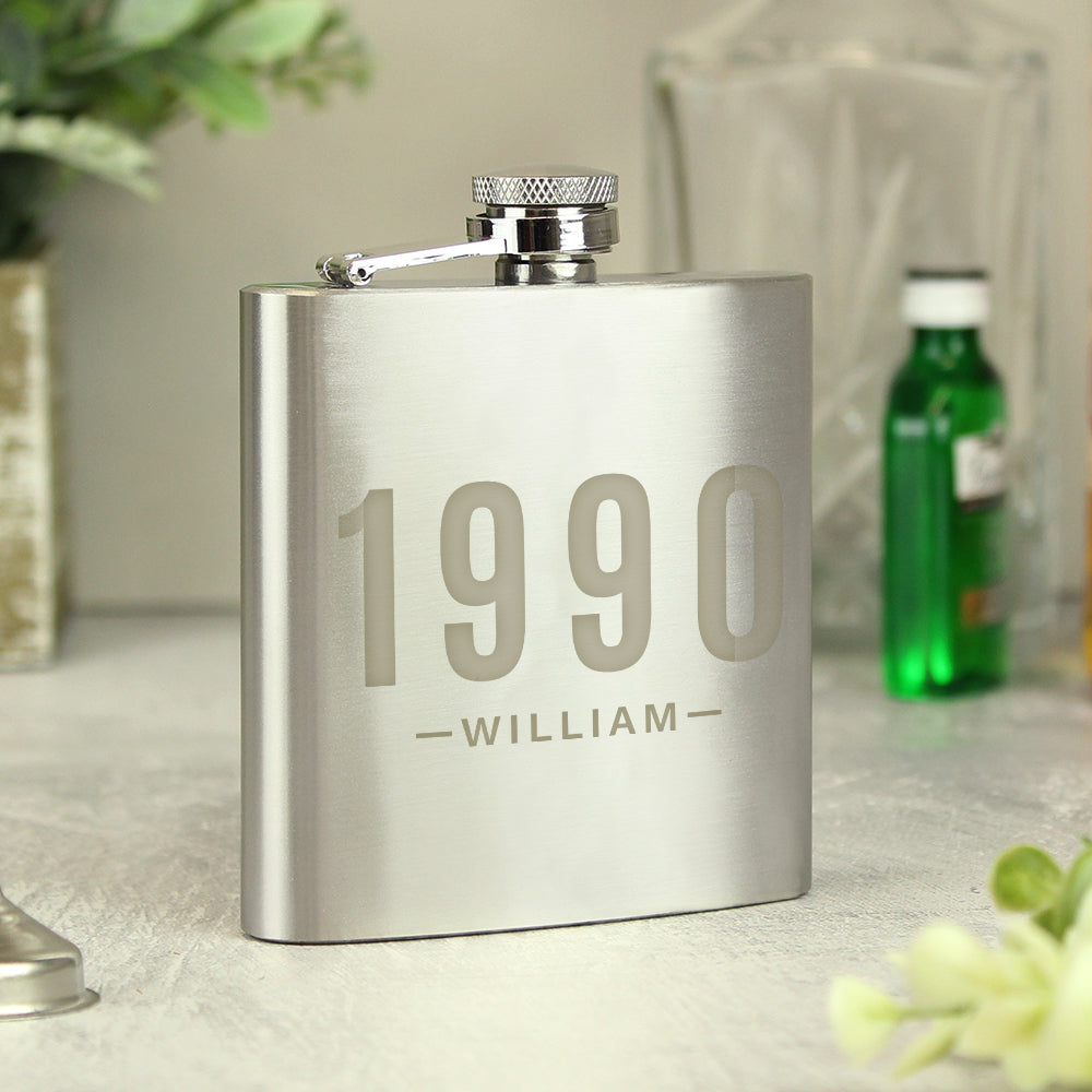 Personalised Date & Name Hip Flask: 6 - Hip Flasks By Gift Moments
