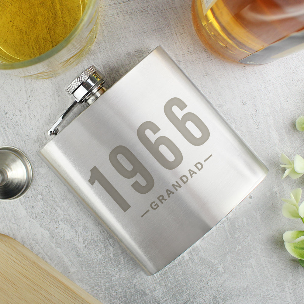 Personalised Date & Name Hip Flask: 1 - Hip Flasks By Gift Moments