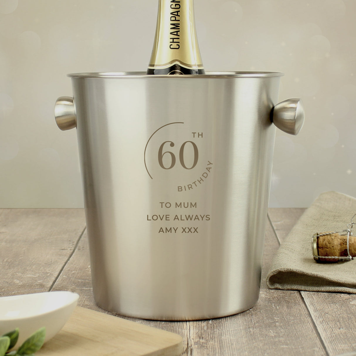 Personalised Date Stainless Steel Ice Bucket: 4 - Barware By Gift Moments