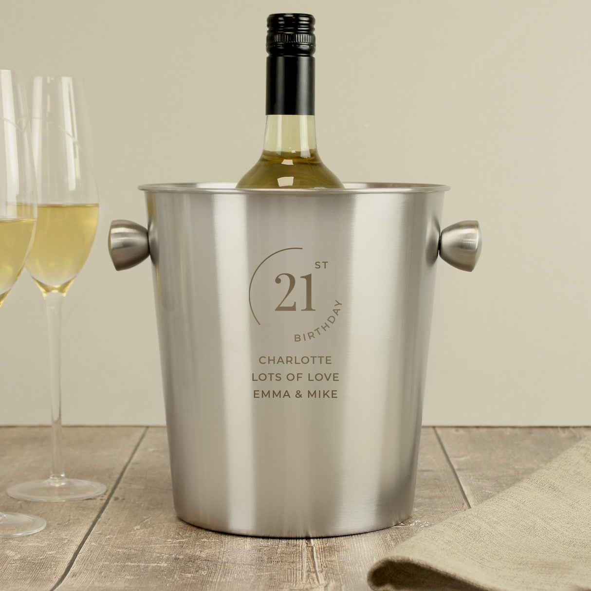Personalised Date Stainless Steel Ice Bucket: 5 - Barware By Gift Moments