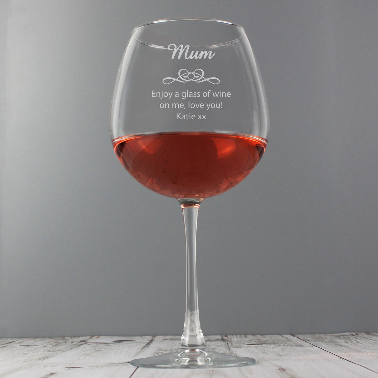 Personalised Decorative Bottle of Wine Glass: 9 - Wine Glasses By Gift Moments