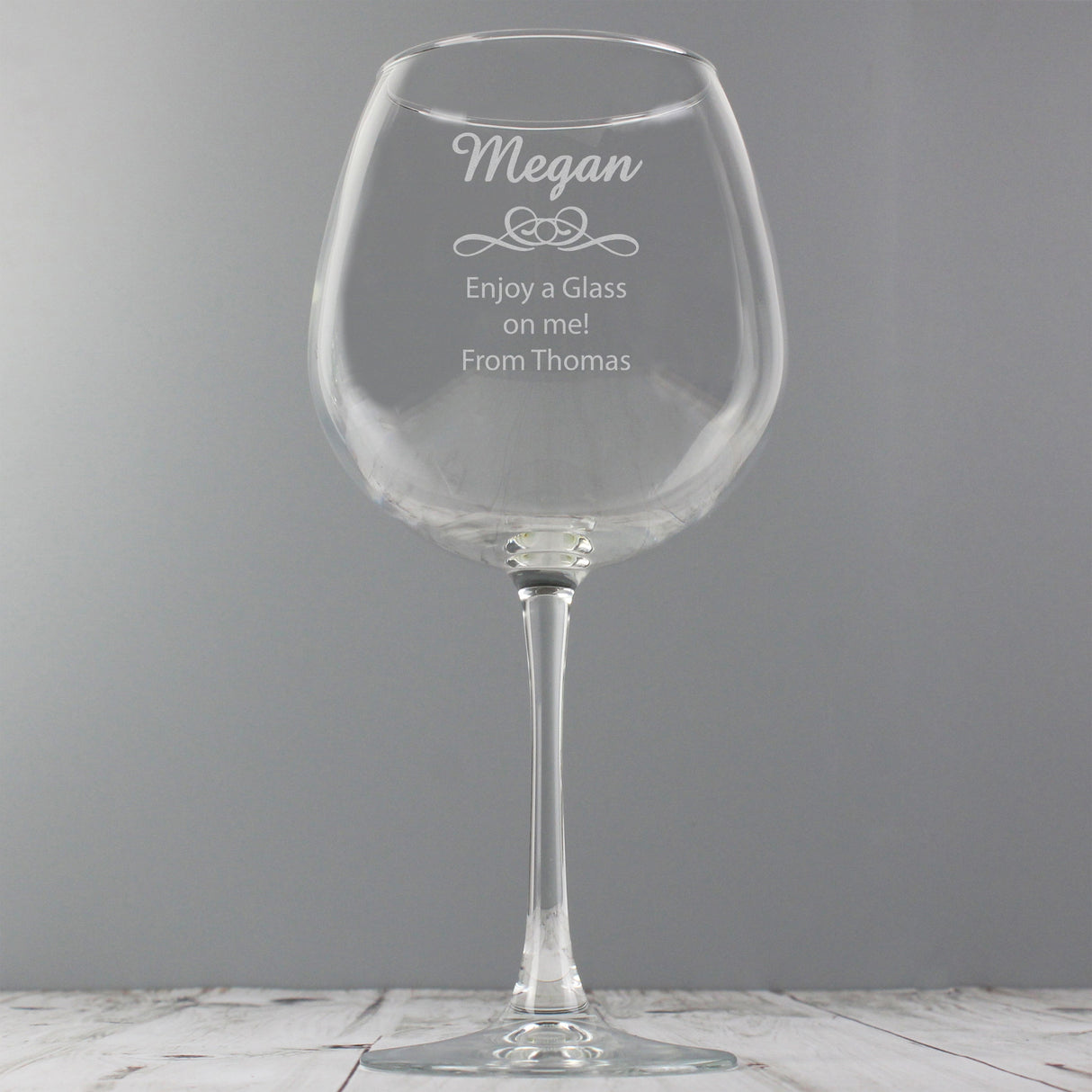 Personalised Decorative Bottle of Wine Glass: 5 - Wine Glasses By Gift Moments