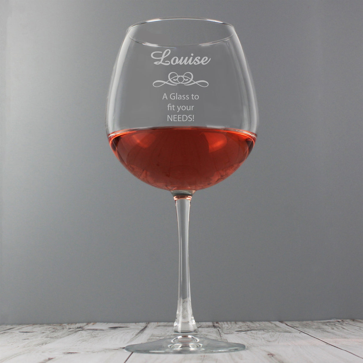 Personalised Decorative Bottle of Wine Glass: 1 - Wine Glasses By Gift Moments