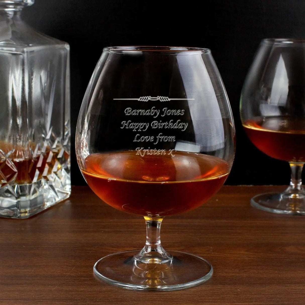 Personalised Decorative Brandy Glass: 3 - Brandy Glasses By Gift Moments