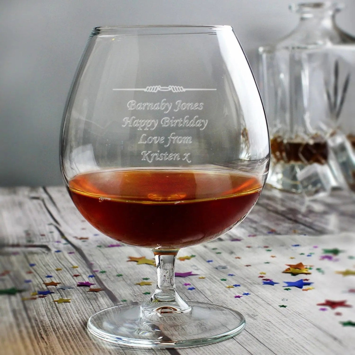 Personalised Decorative Brandy Glass: 1 - Brandy Glasses By Gift Moments