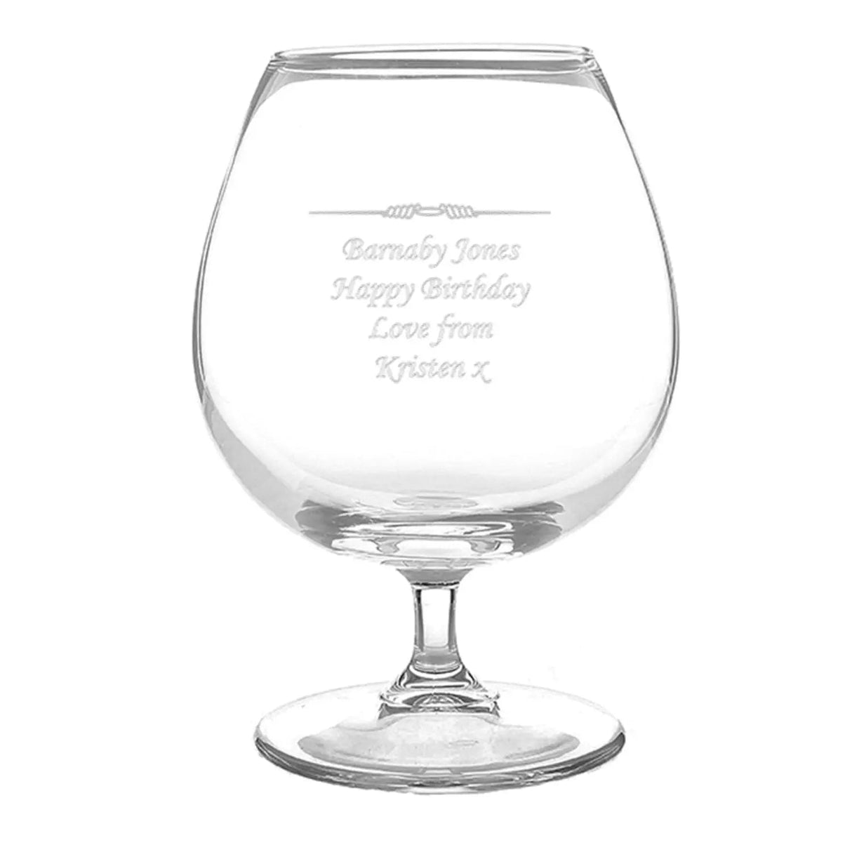 Personalised Decorative Brandy Glass: 4 - Brandy Glasses By Gift Moments