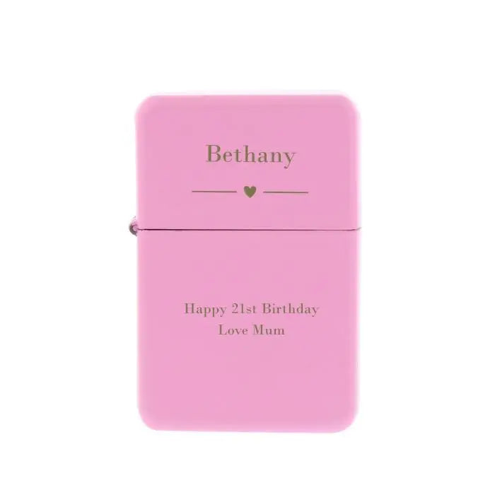 Personalised Decorative Heart Pink Lighter: 3 - Smoking Accessories By Gift Moments