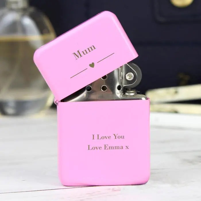 Personalised Decorative Heart Pink Lighter: 1 - Smoking Accessories By Gift Moments