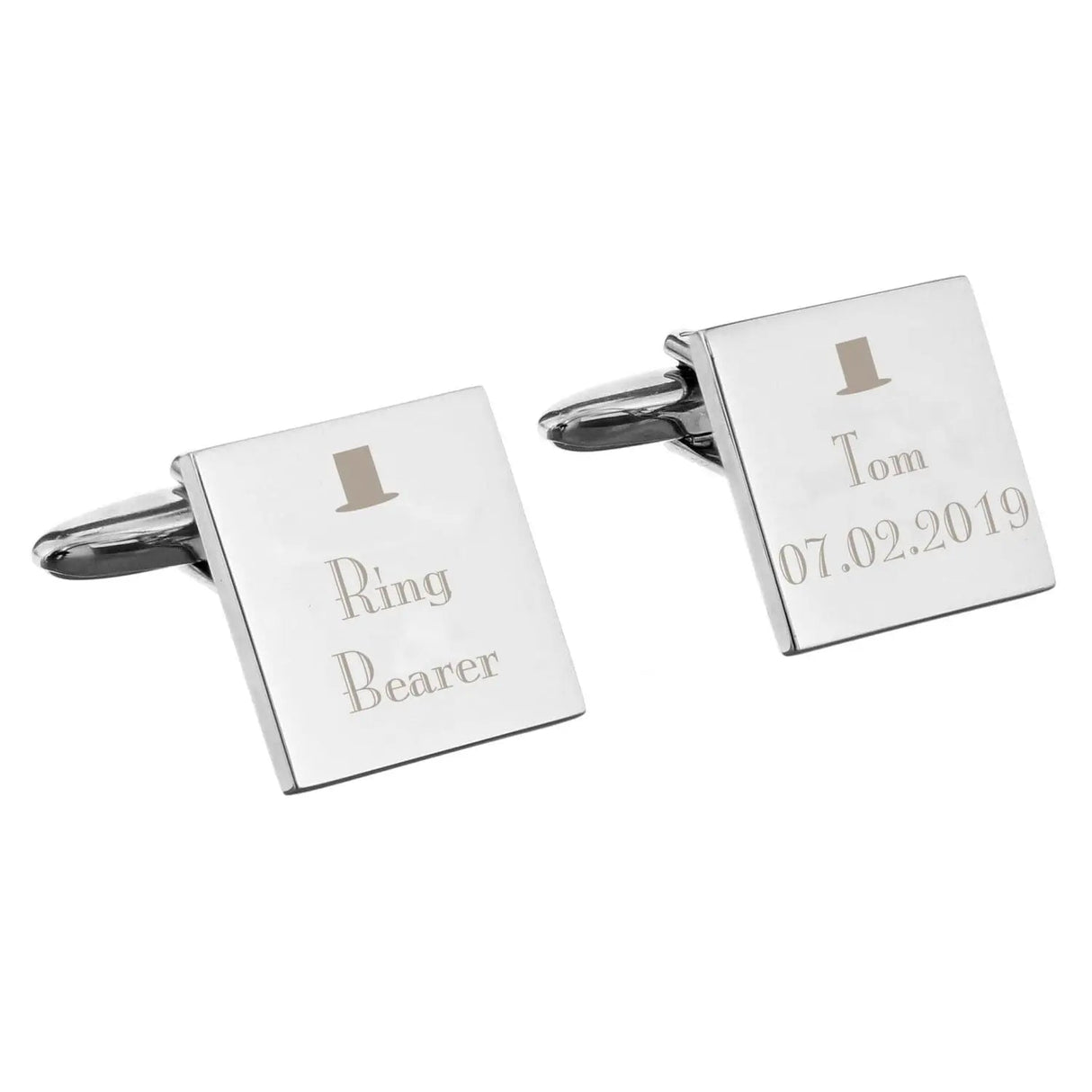 Personalised Decorative Wedding Any Role Square Cufflinks: 5 - Cufflinks & Tie Slides By Gift Moments