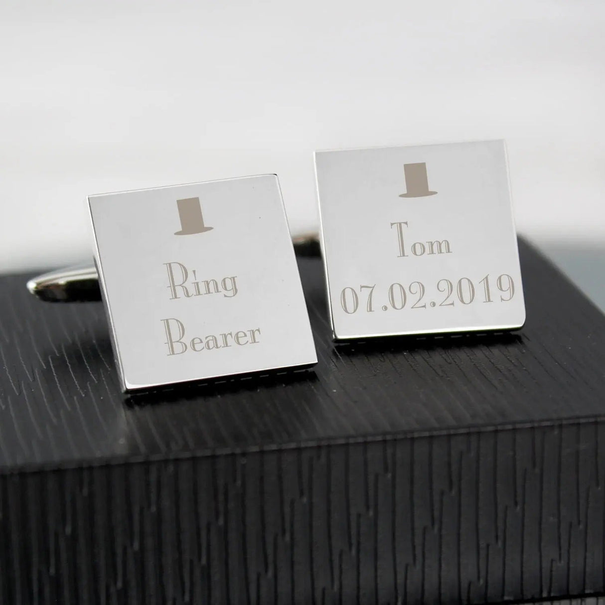 Personalised Decorative Wedding Any Role Square Cufflinks: 1 - Cufflinks & Tie Slides By Gift Moments