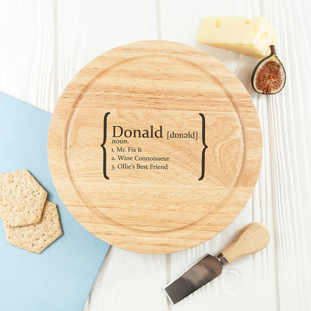Personalised Your Definition Cheese Board Set: 5 - Cheese Boards By Gift Moments