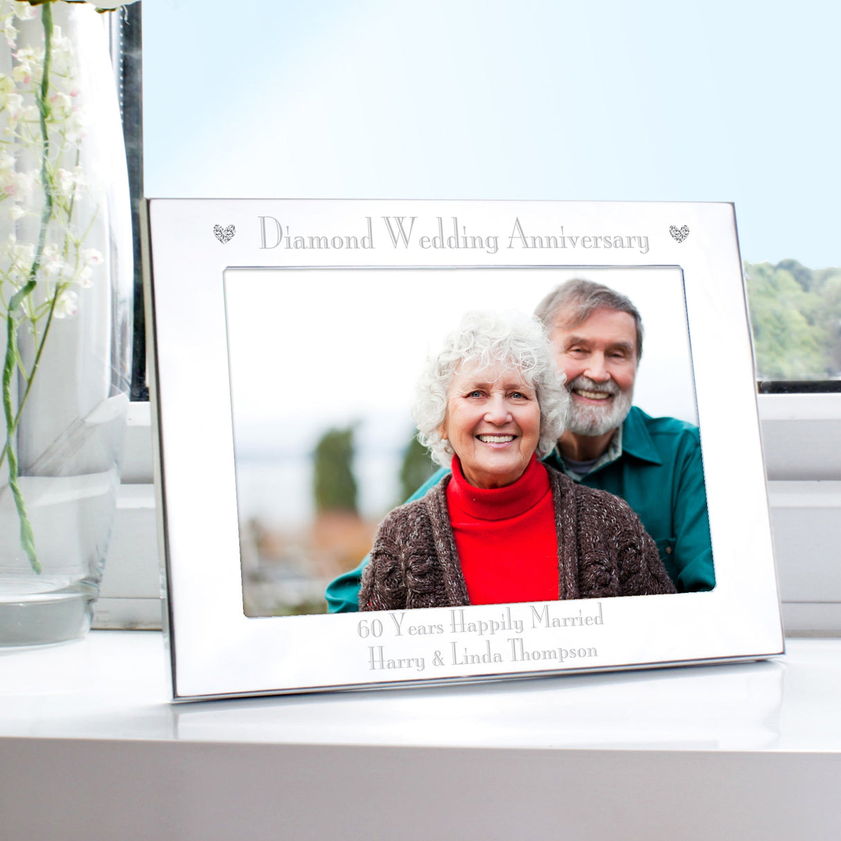 Personalised Diamond Anniversary 5x7 Landscape Photo Frame: 1 - Photo Frames By Gift Moments