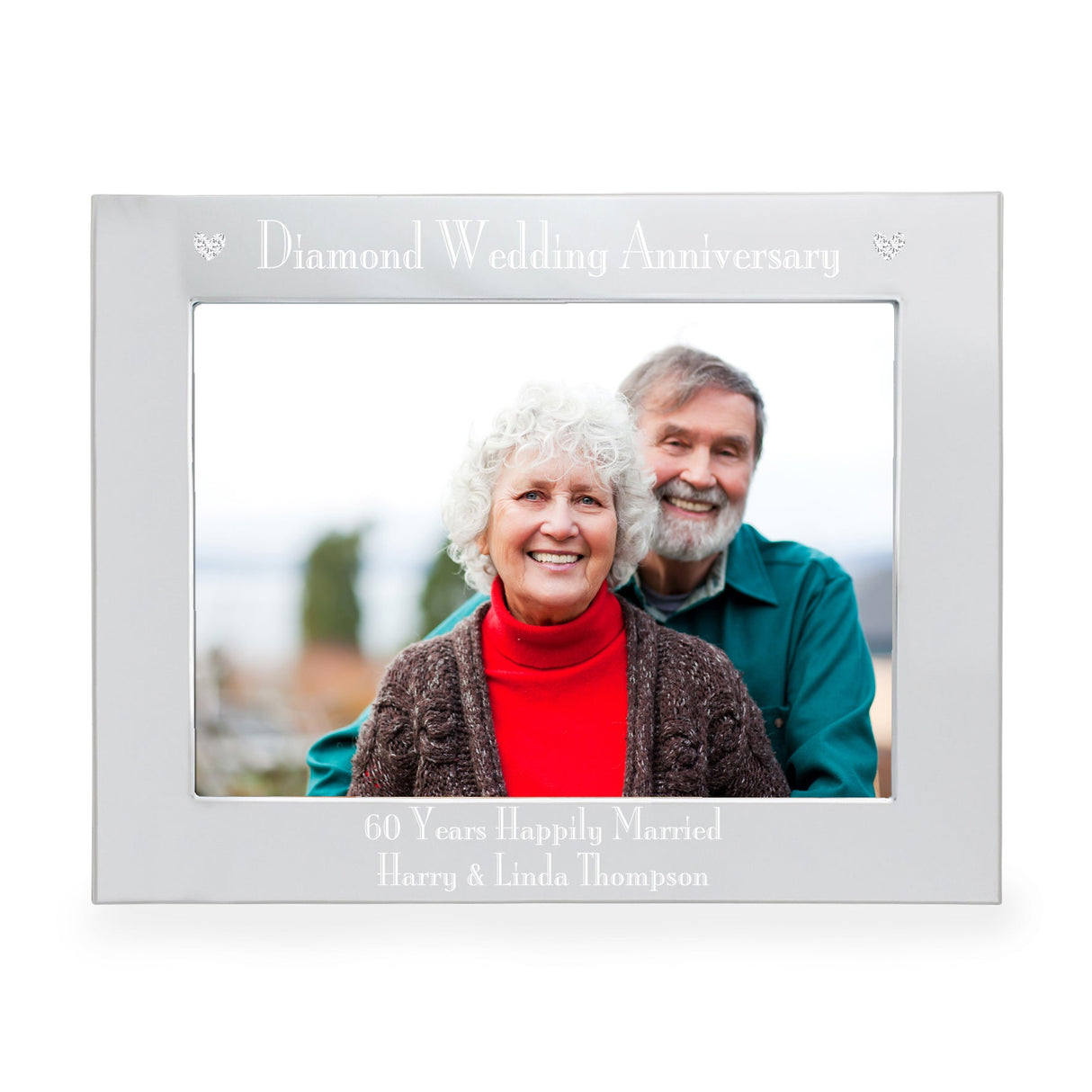 Personalised Diamond Anniversary 5x7 Landscape Photo Frame: 2 - Photo Frames By Gift Moments
