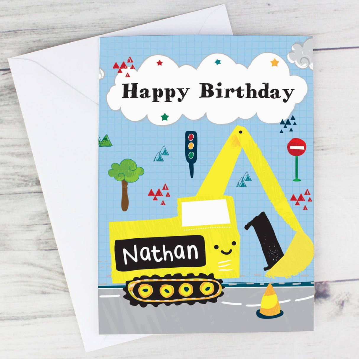 Personalised Digger Birthday Card - Shop Greeting Cards At Gift Moments - 1