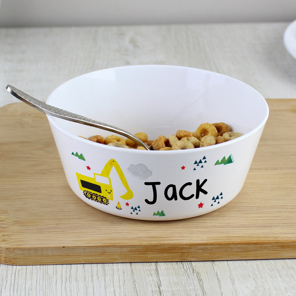 Personalised Digger Plastic Bowl: 1 - Tableware By Gift Moments