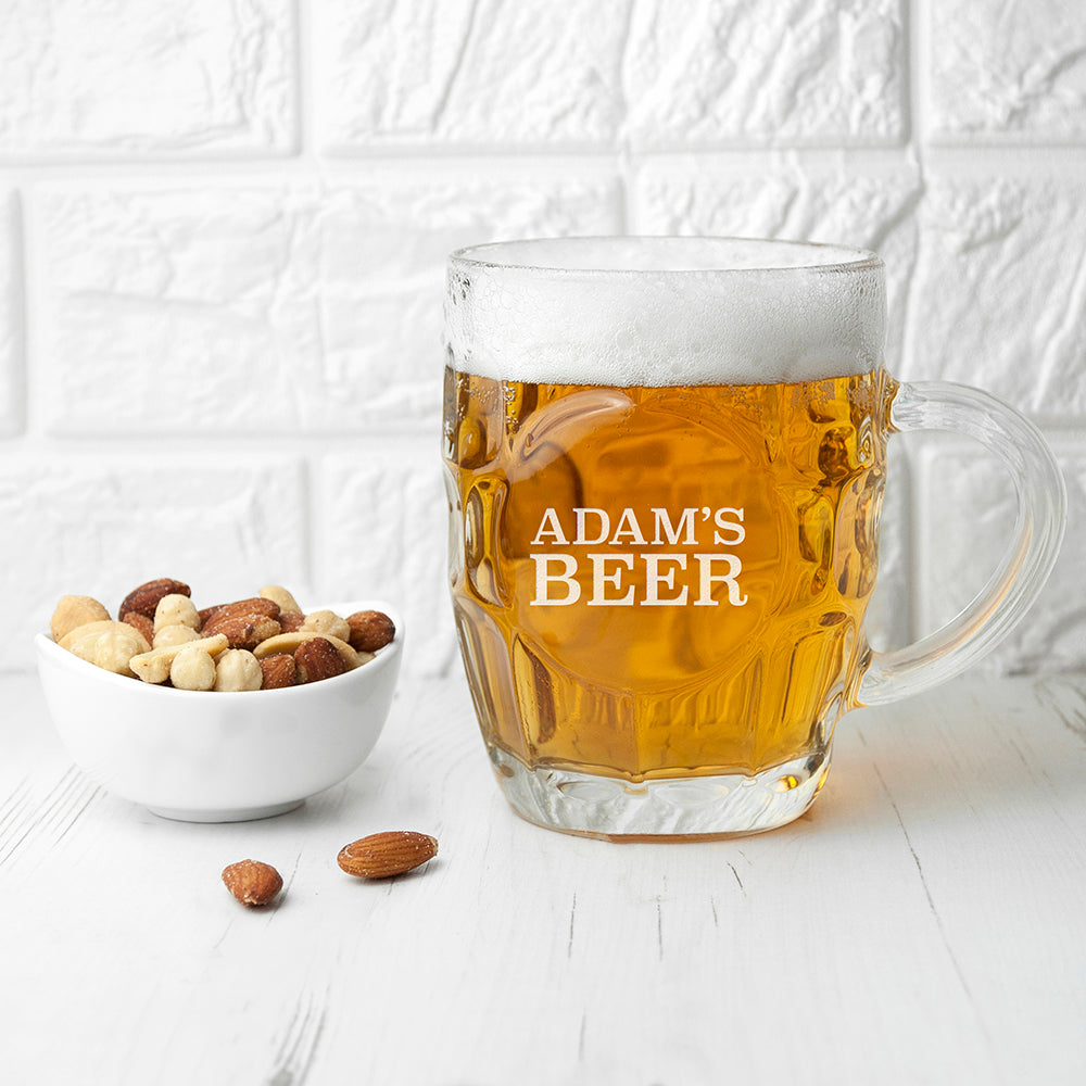 Personalised Dimpled Beer Glass: 1 - Beer Glasses By Gift Moments