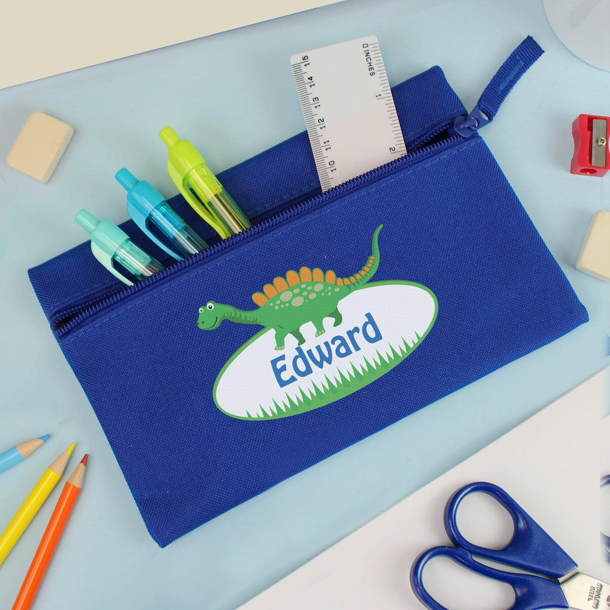 Personalised Dinosaur Pencil case: 4 - Pencil Cases & Sets By Gift Moments