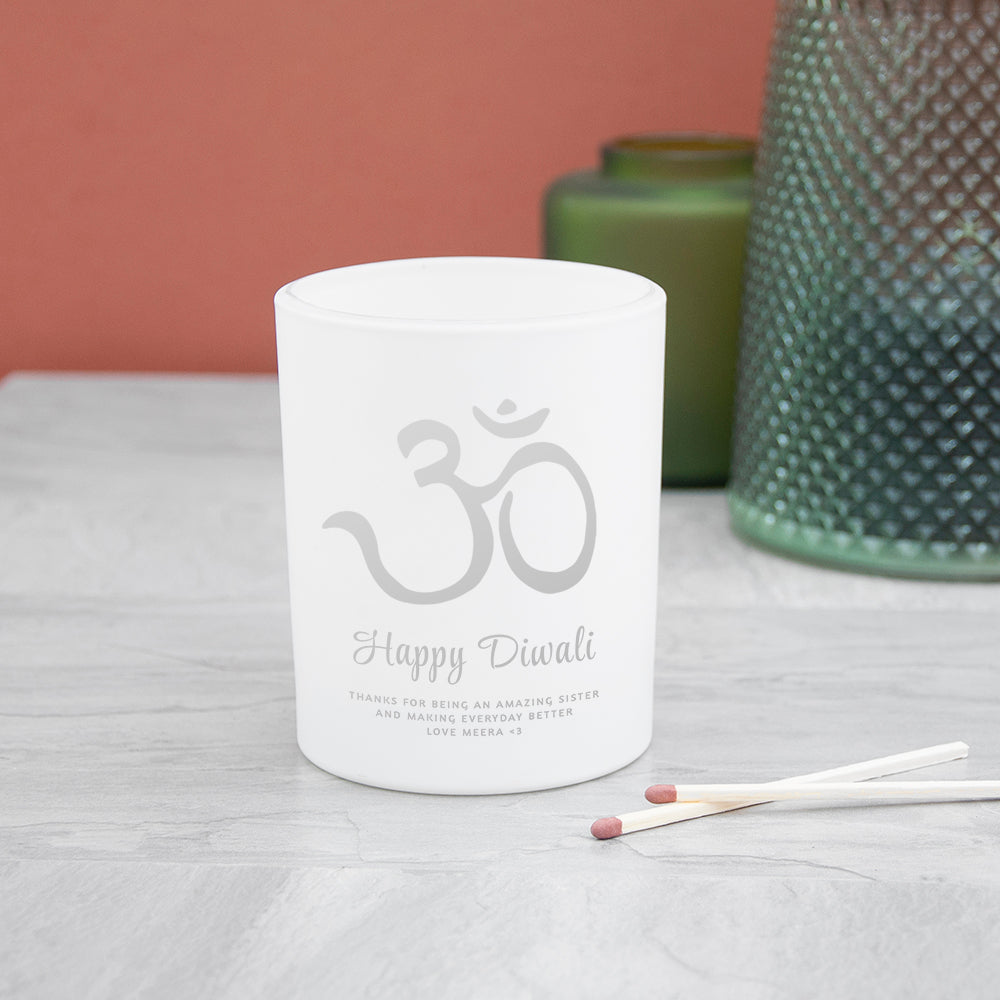 Personalised Diwali Om Symbol Candle Holder - Shop Candle Holders At Gift Moments - 3