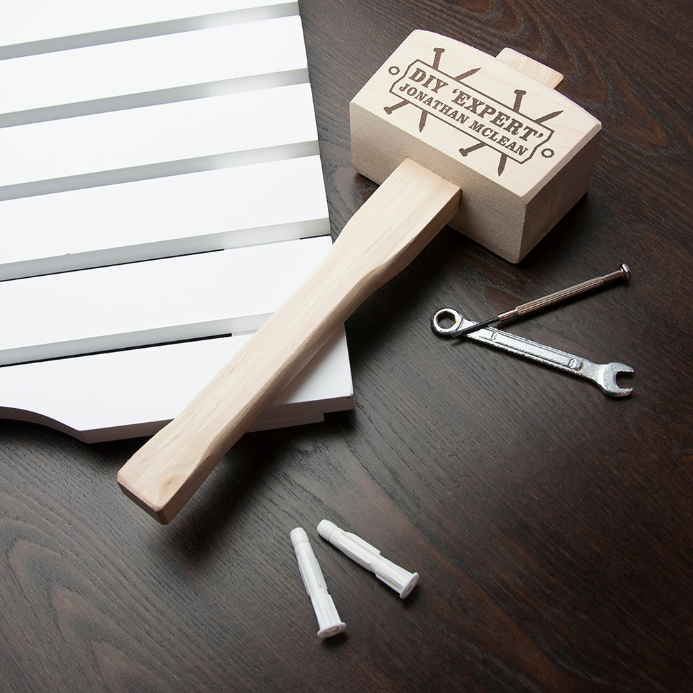 Personalised DIY ’Expert’ Wooden Mallet: 3 - Tools & Storage By Gift Moments