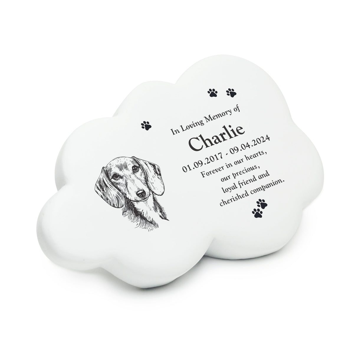 Personalised Dog Breed Garden Memorial Cloud: 6 - Memorials By Gift Moments