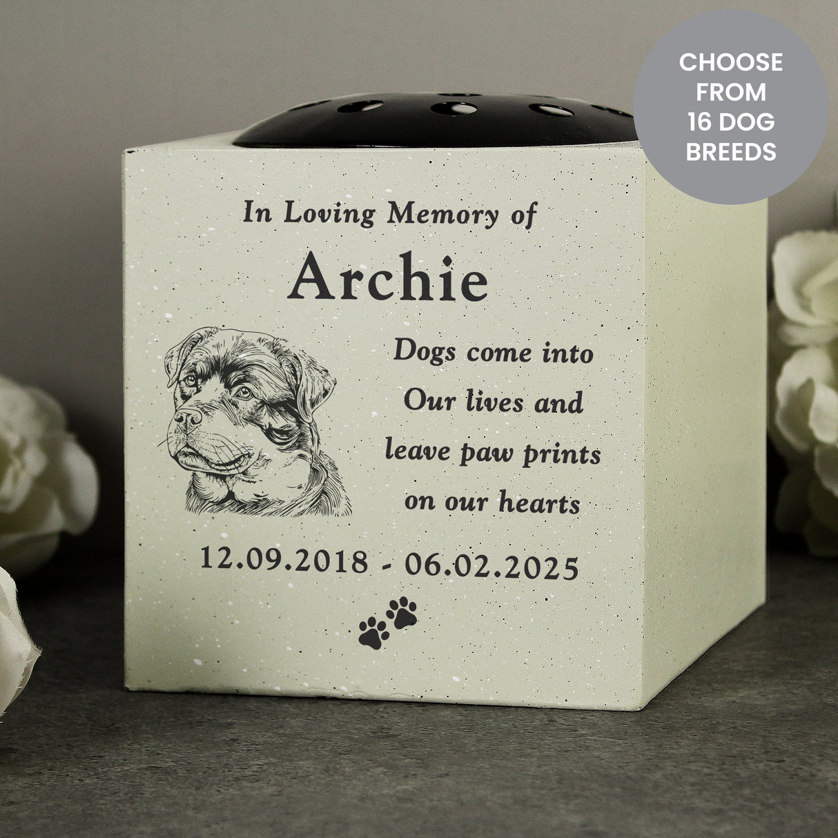 Personalised Dog Breed Memorial Garden Vase: 2 - Memorials By Gift Moments