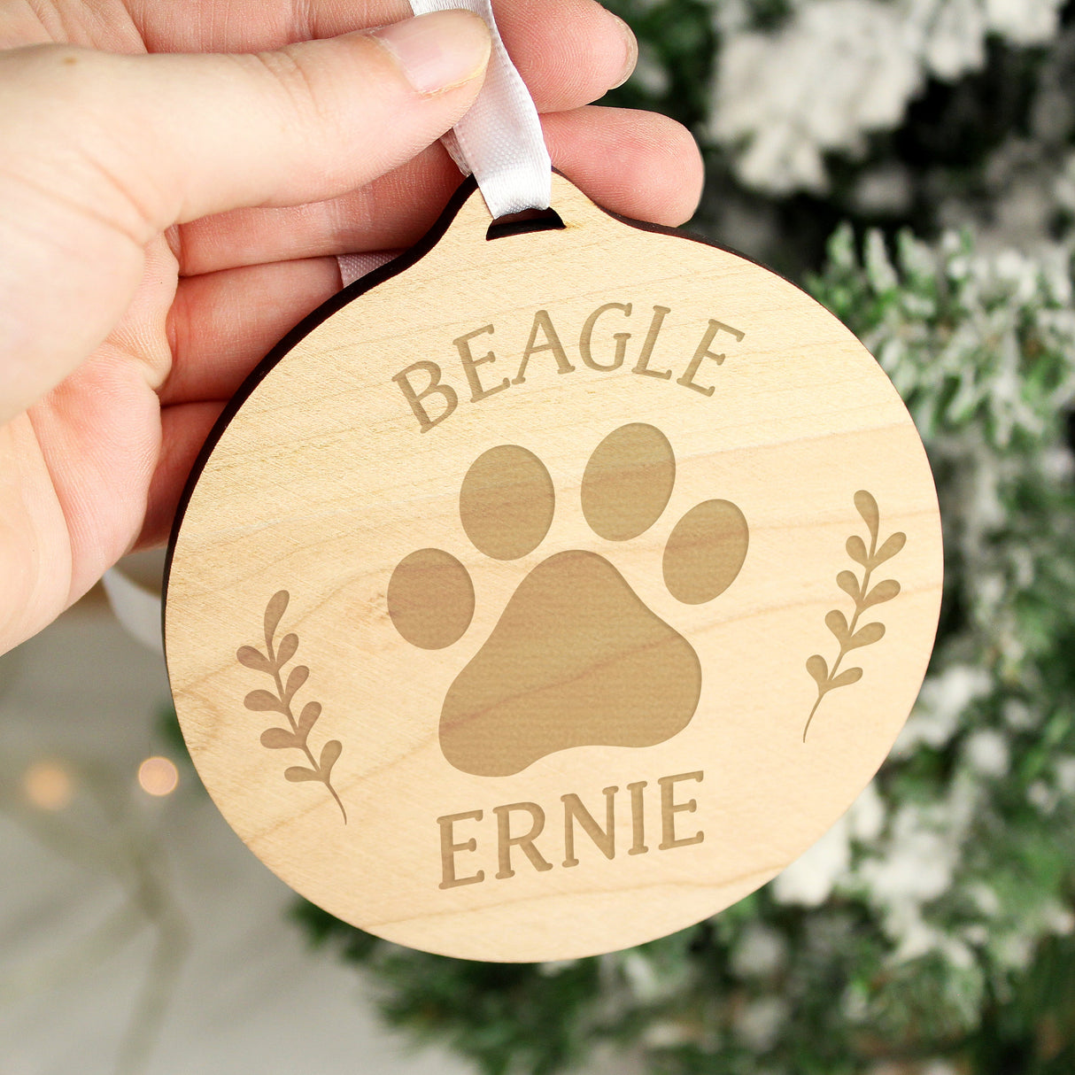 Personalised Dog Breed Round Wooden Bauble - Shop Christmas Decorations At Gift Moments - 1