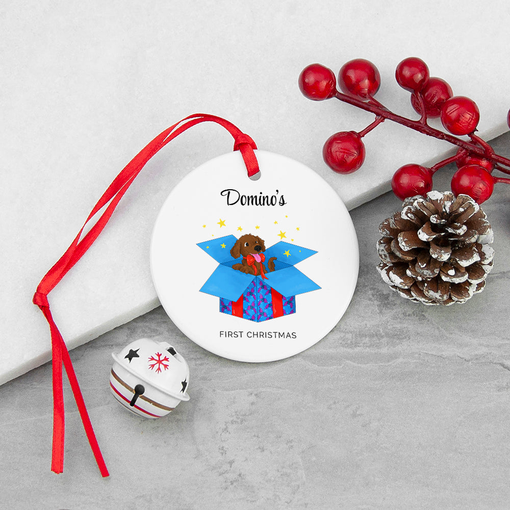 Personalised Dog’s First Christmas Ornament - Shop Christmas Decorations At Gift Moments - 1