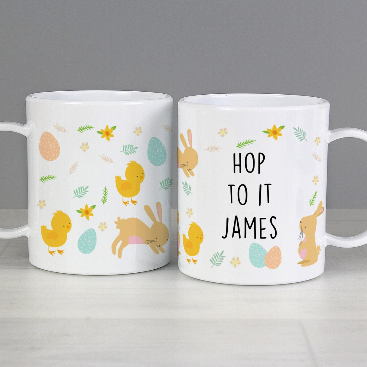 Personalised Easter Bunny Plastic Mug: 3 - Plastic Mugs By Gift Moments