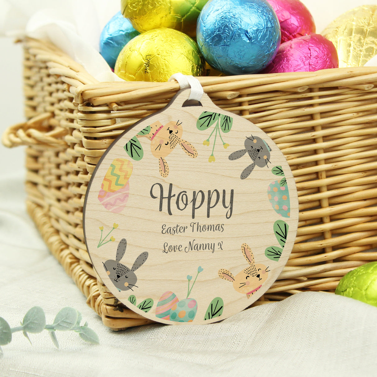 Personalised Easter Bunny Wooden Decoration - Shop Decorations At Gift Moments - 3