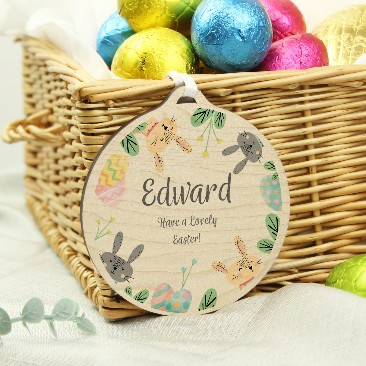 Personalised Easter Bunny Wooden Decoration - Shop Decorations At Gift Moments - 6