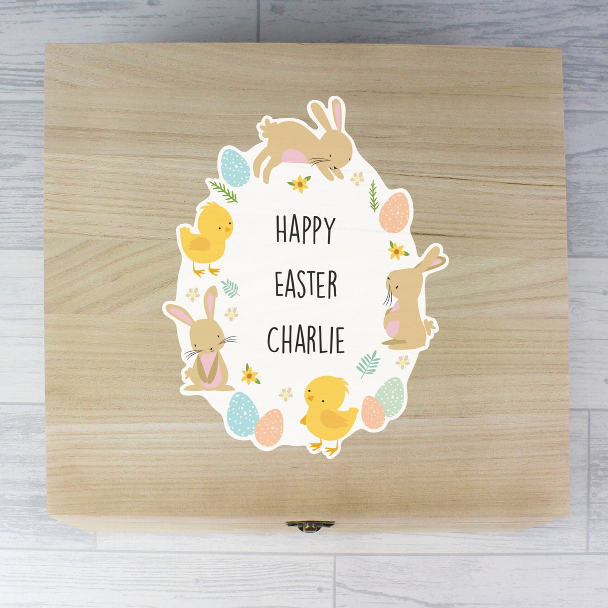Personalised Easter Bunny Wooden Treat Box: 2 - Keepsake Boxes By Gift Moments