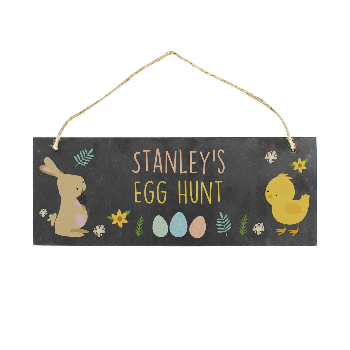 Personalised Easter Egg Hunt Slate Hanging Sign: 4 - Signs & Plaques By Gift Moments