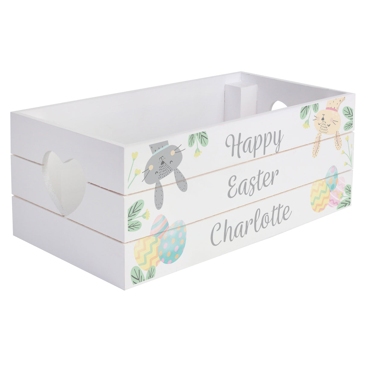 Personalised Easter Egg Hunt Small Wooden Crate: 5 - Storage By Gift Moments