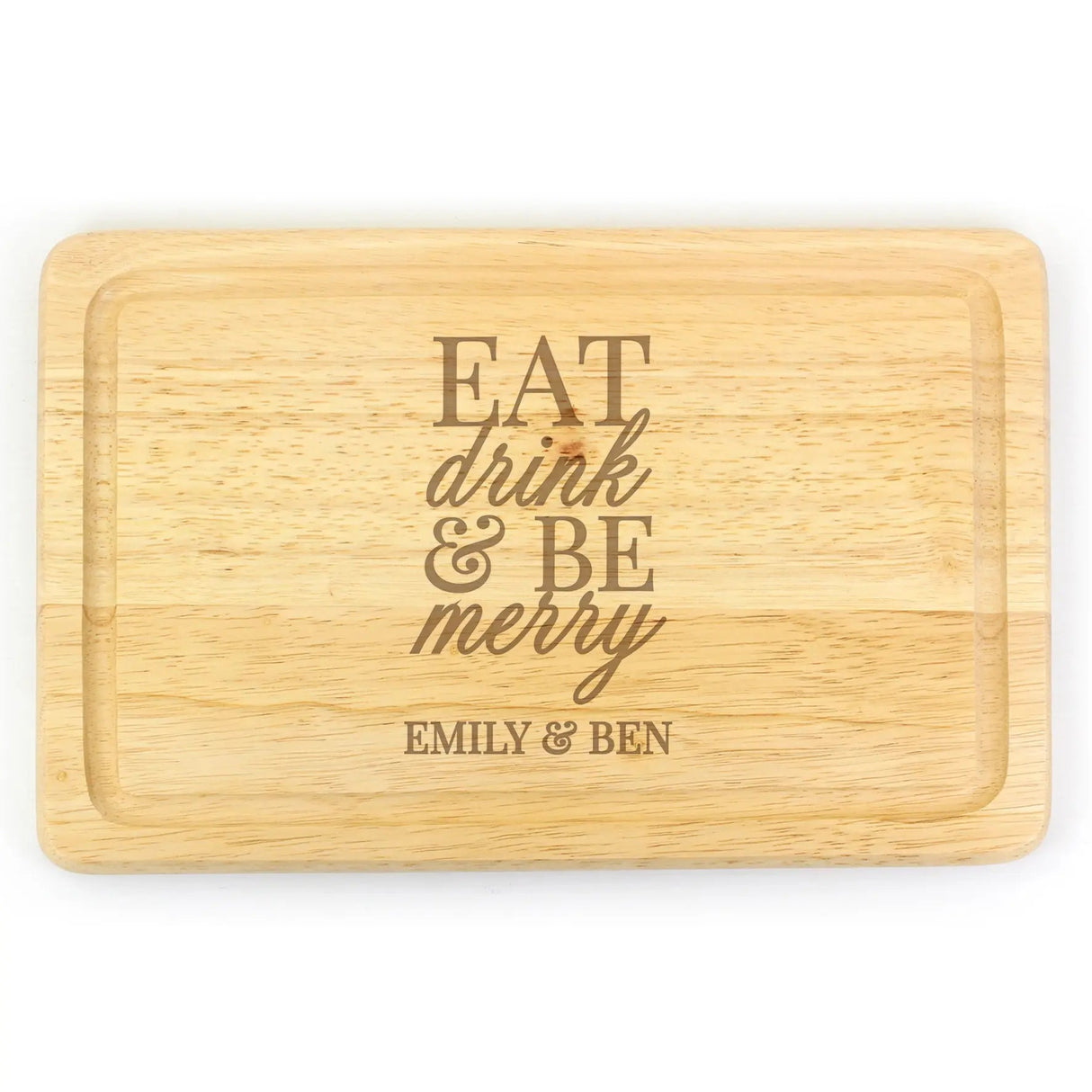 Personalised Eat Drink & Be Merry Rectangular Chopping Board: 3 - Chopping Boards By Gift Moments