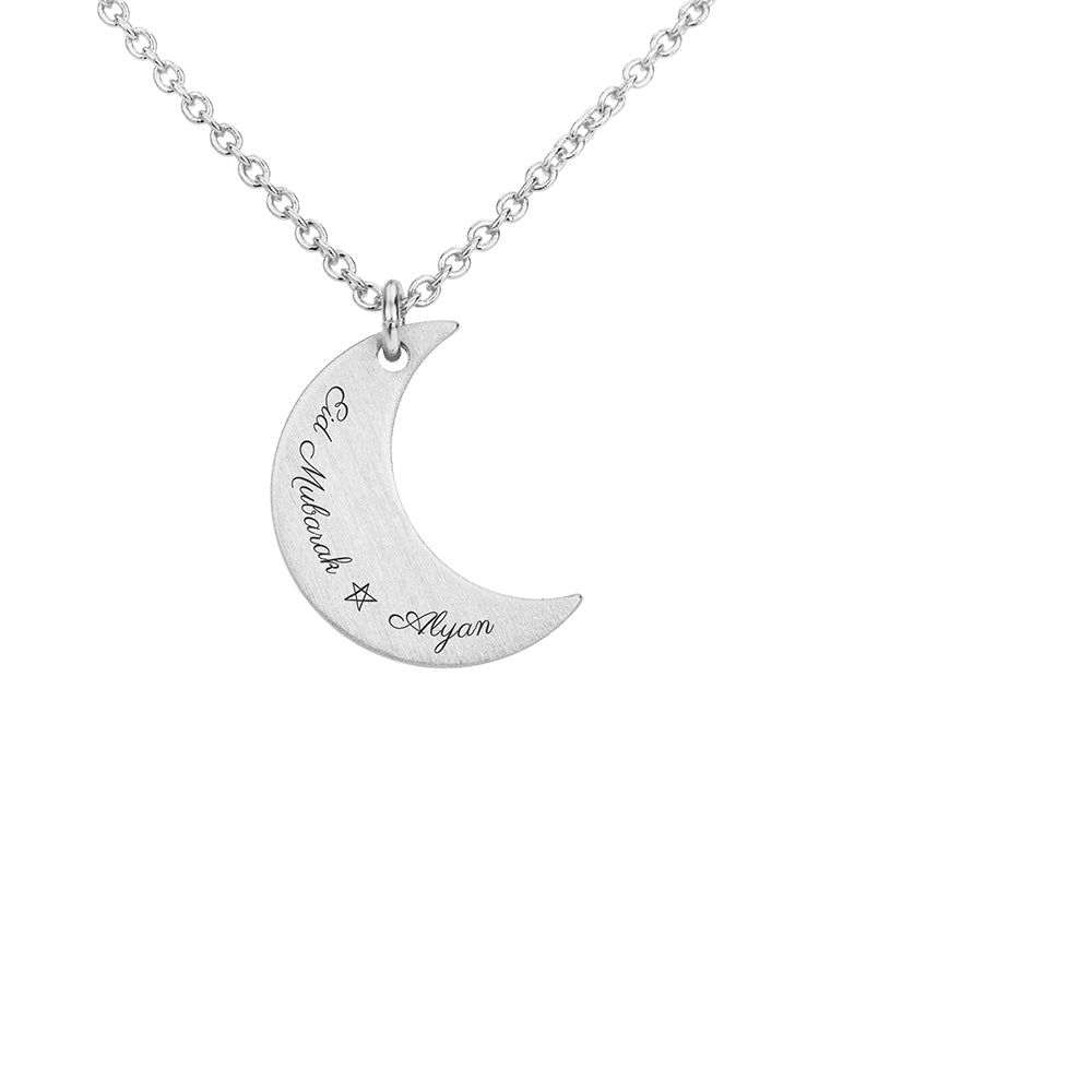 Personalised Eid Mubarak Crescent Moon Necklaces: 7 - Necklaces By Gift Moments