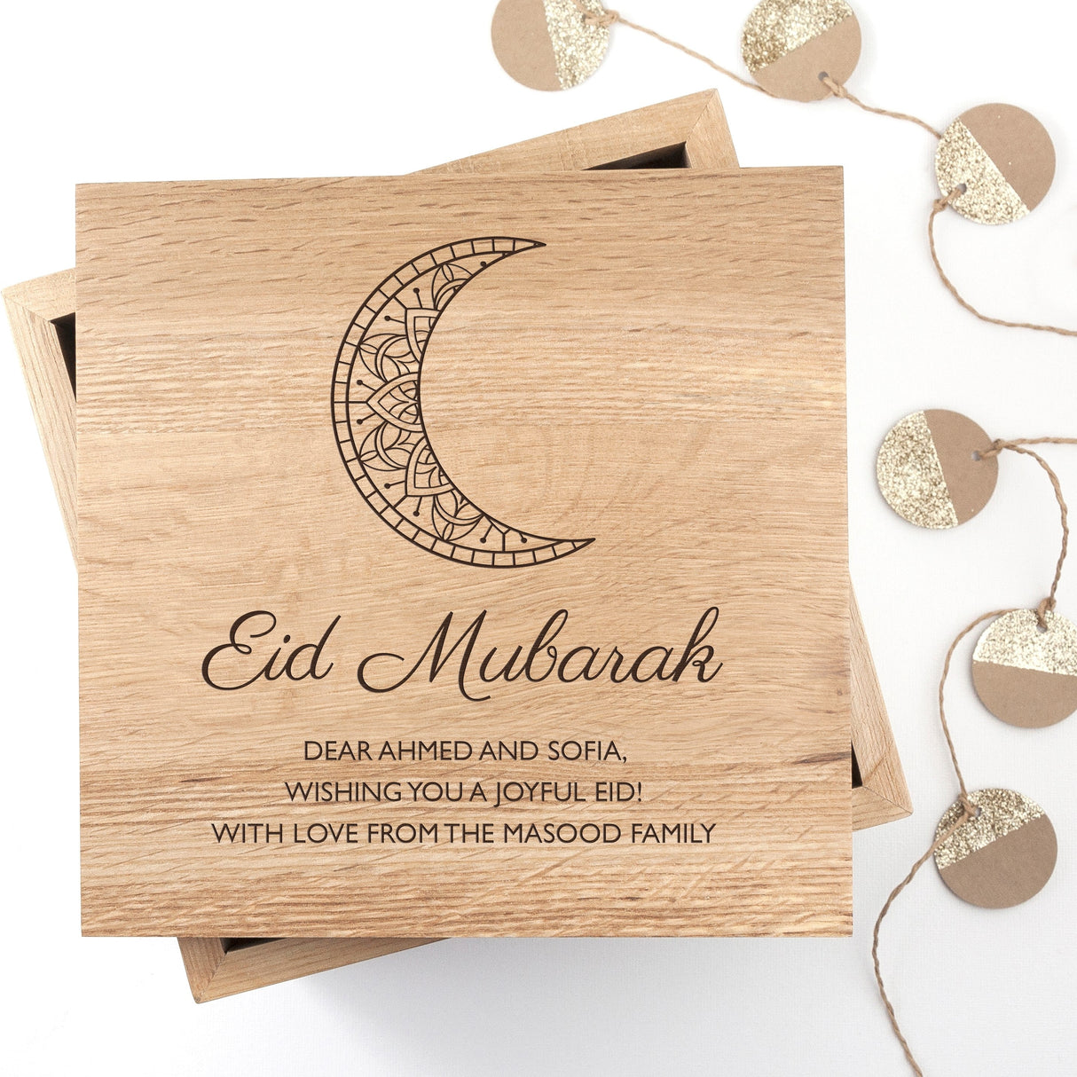 Personalised Eid Mubarak Large Photo Cube: 2 - Photo Cubes By Gift Moments