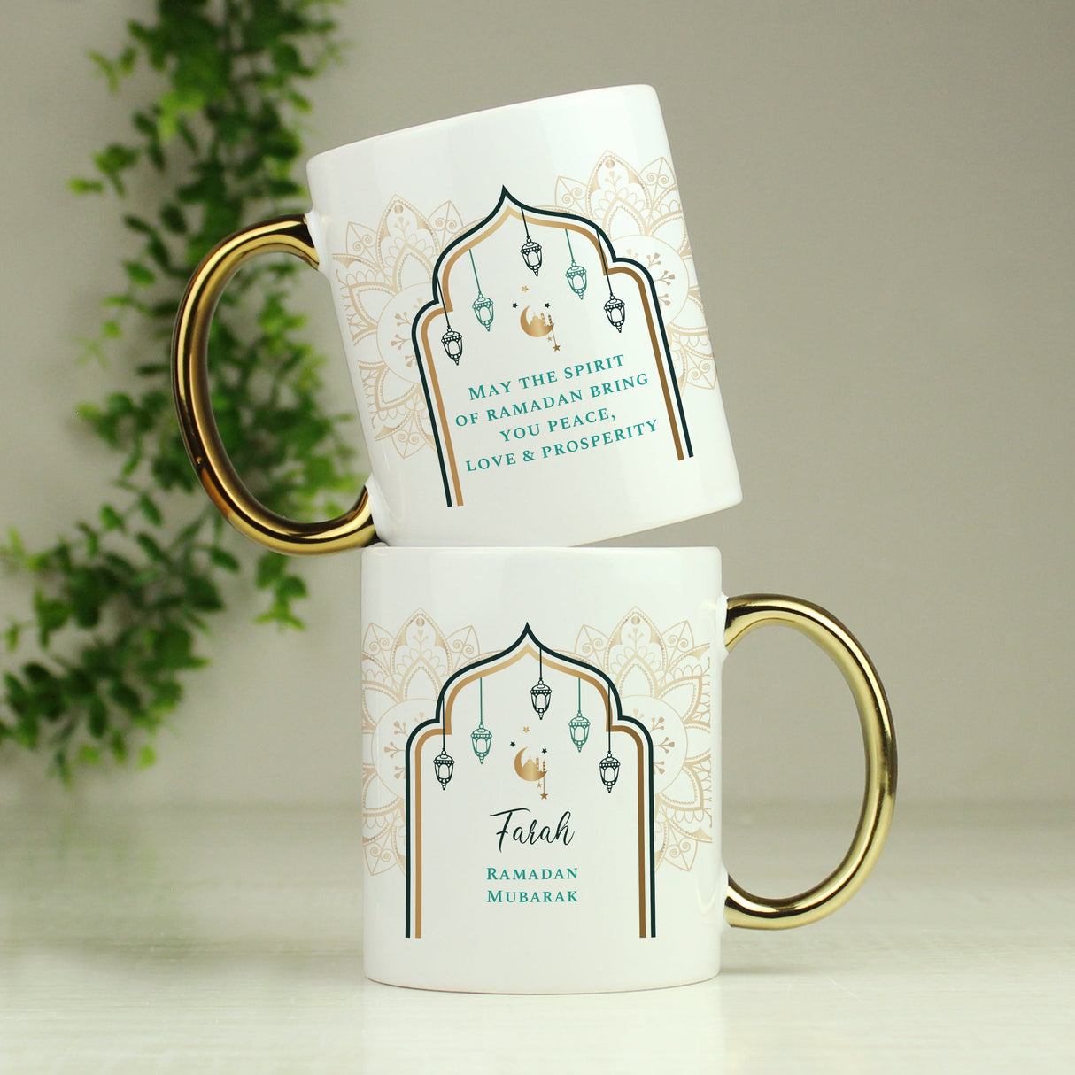 Personalised Eid and Ramadan Gold Handled Mug: 1 - Mugs By Gift Moments