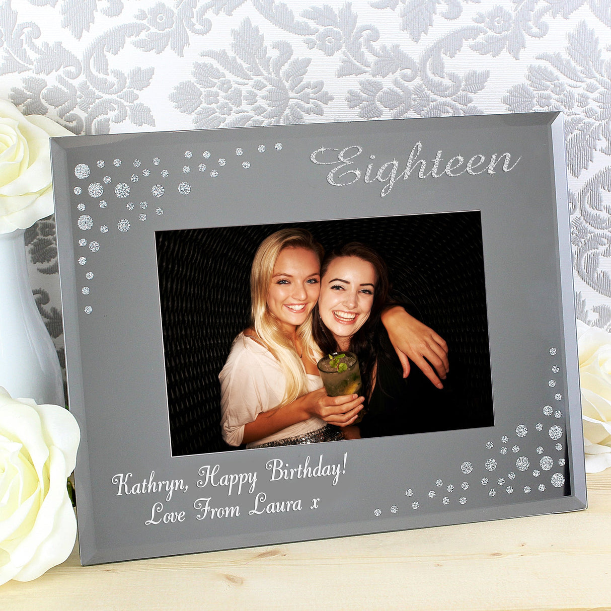 Personalised Eighteen Diamante 6x4 Glass Photo Frame - Shop Photo Frames At Gift Moments - 1