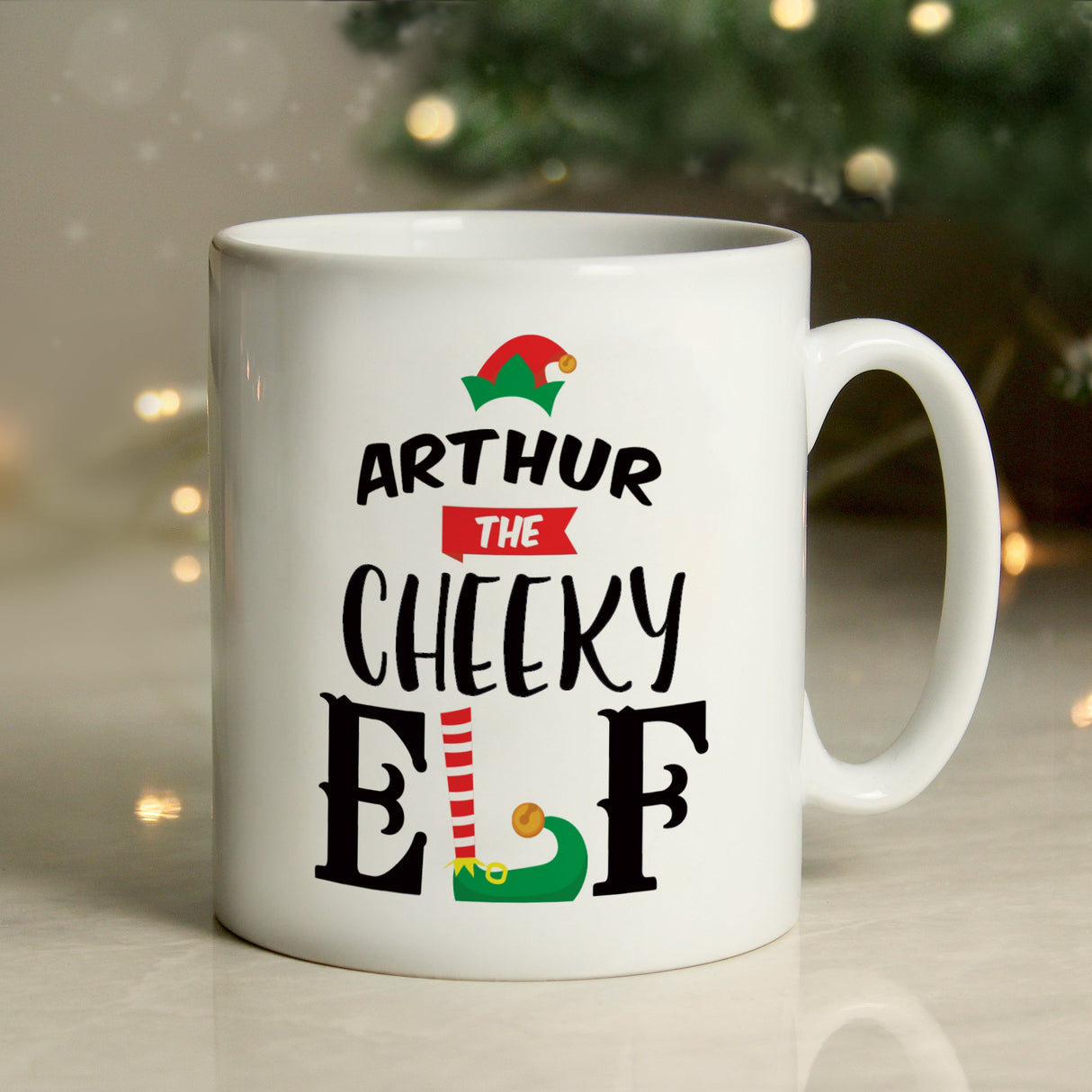 Personalised Elf Christmas Mug: 4 - Mugs By Gift Moments