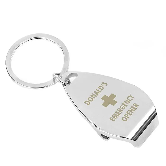 Personalised Emergency Bottle Opener Keyring - Shop Barware At Gift Moments - 3