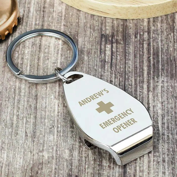 Personalised Emergency Bottle Opener Keyring - Shop Barware At Gift Moments - 4
