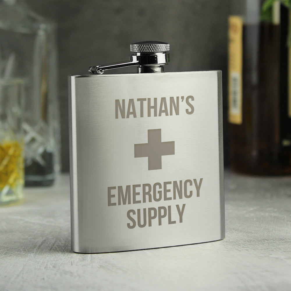 Personalised Emergency Supply Hip Flask: 3 - Hip Flasks By Gift Moments