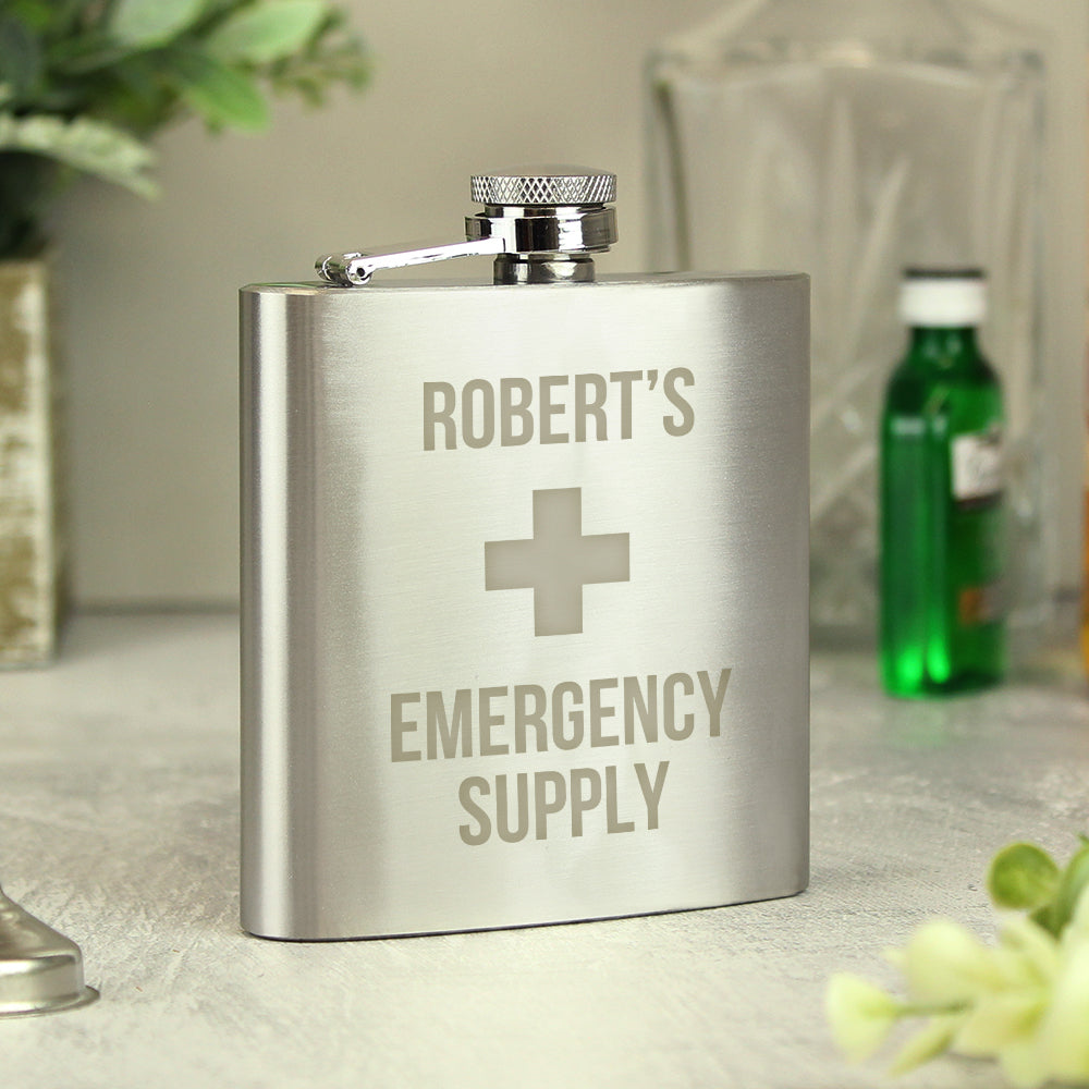 Personalised Emergency Supply Hip Flask: 6 - Hip Flasks By Gift Moments